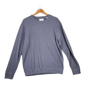 Southern Tide Gray Classic Fit Dimond Jacquard Texture Crew Neck Sweater Size LG